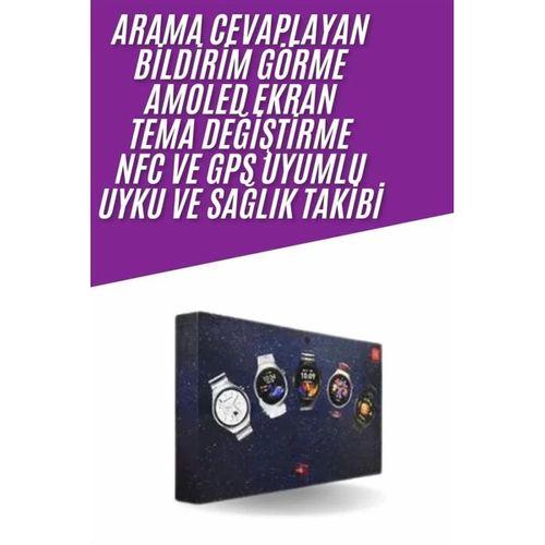 Unısex Yuvarlak Ekranlı 7 Kordonlu Akıllı Saat Gps Destekli Çoklu Kordon Seçeneği