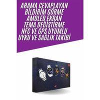 Unısex Yuvarlak Ekranlı 7 Kordonlu Akıllı Saat Gps Destekli Çoklu Kordon Seçeneği