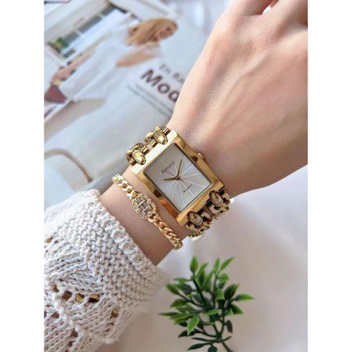 Ferrucci Kadın Kol Saati+Bileklik Özel Seri Çelik Kordon Kararma Renk Atma Yapmaz VS.BLKT.0734