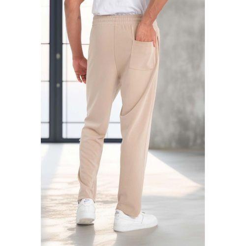Scuba Modal Kumaş Relaxed Fit Erkek Eşofman Altı Pantolon - Bej