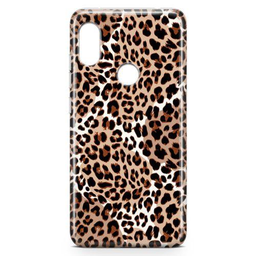 Xiaomi Redmi Note 6 Pro Kılıf Beyazlı Leopar Arka Kapak Koruma Desenli Full Koruyucu