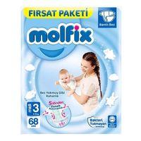 Çocuk Molfix Bebek Bezi Fırsat Paketi 3 Beden 4-9 Kg 68 Adet