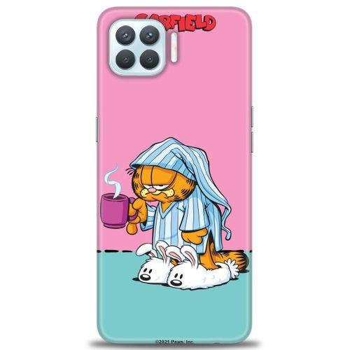 Oppo Reno 4 Lite Kılıf HD Baskılı Kılıf - Garfield + Tam Ekran Koruyucu