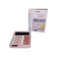 RUNZON PEMBE 12 HANE RENKLİ YUVARLAK TUŞ TAKIMI HESAP MAKİNESİ