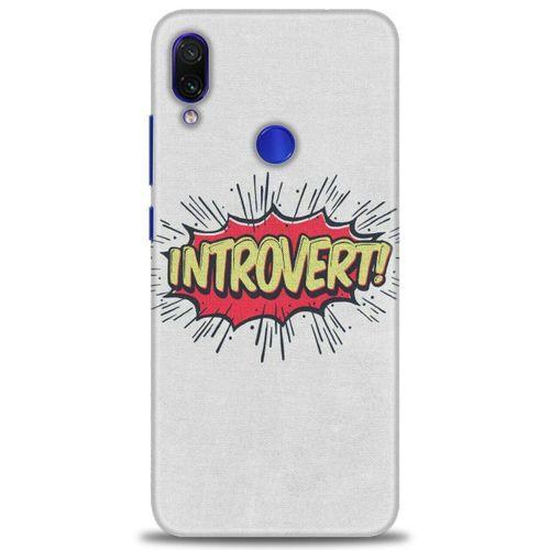 Xiaomi Redmi Note 7 Kılıf HD Baskılı Kılıf - Introvert! + Tam Ekran Koruyucu