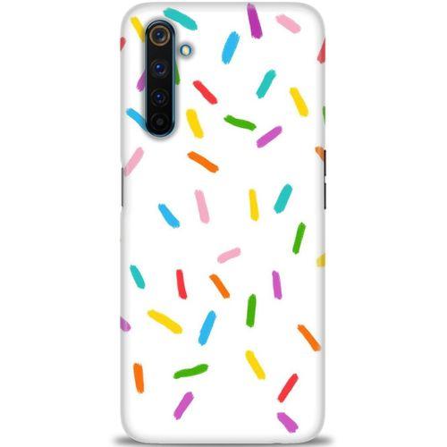 Realme 6 Pro Kılıf HD Baskılı Kılıf - Renkli Konfeti + Tam Ekran Koruyucu