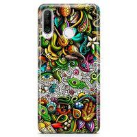 Huawei Nova 4e Kılıf Hindistan Doodle Arka Kapak Koruma Desenli Full Koruyucu