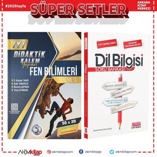 Didaktik Kalem TYT Fen Bilimleri Deneme ve AKM Dil Bilgisi Soru Bankası Seti 2 Kitap