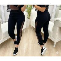 Kadın Yüksek Bel File Detaylı Dar Kesim Viskon Iki Iplik Pantolon