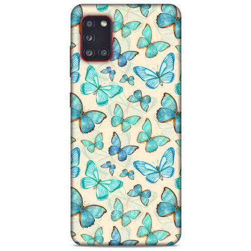 Samsung Galaxy A31 Kılıf Kelebek Etkisi (13) Silikon Kap Lacivert