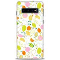 Samsung Galaxy S10 Kılıf HD Baskılı Kılıf - Renkli Limonlar + Tam Ekran Koruyucu