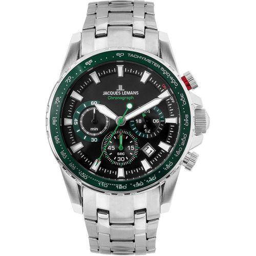 Jacques Lemans Liverpool JL.1-2099F Quartz Çelik Gri Siyah Kadran 10 ATM 42 mm Erkek Kol Saati