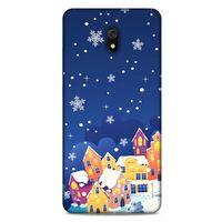 Xiaomi Redmi 8A Kılıf Snowix (27) Tasarımlı Kılıf Turuncu Lacivert