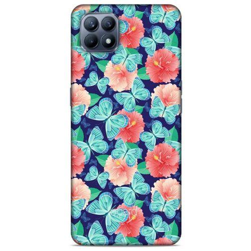 Huawei P40 Lite Kılıf Kelebek Etkisi (24) Darbe Emici Kılıf Yeşil Beyaz