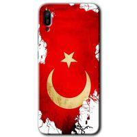 MRCİLETİSİM Huawei Y6 2019 Kılıf HD Desen Baskılı Arka Kapak + Temperli Cam - Türkiyem