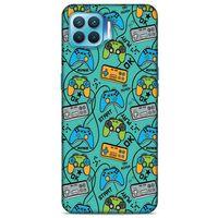 Retro (4) Desen Koruma Kılıfı Renkli Oppo Reno 4 Lite Kılıf