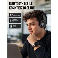 Siyah Kablosuz Bluetooth Kulaklık 300 Mah Hızlı Şarj Katlanabilir Pedli Yeni Nesil
