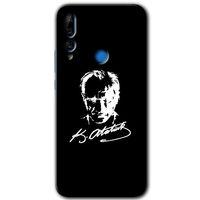 MRCİLETİSİM Huawei P Smart Z Kılıf HD Desen Baskılı Arka Kapak + Temperli Cam - Atatürk Silüet İmza