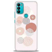 General Mobile GM 21 Plus Kılıf HD Baskılı Kılıf - Pembe Daireler + Tam Ekran Koruyucu