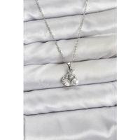 316L Çelik Zincir Gümüş Renk Deniz Kabuğu ve Deniz Yıldızı Model Zirkon Taşlı Kadın Kolye