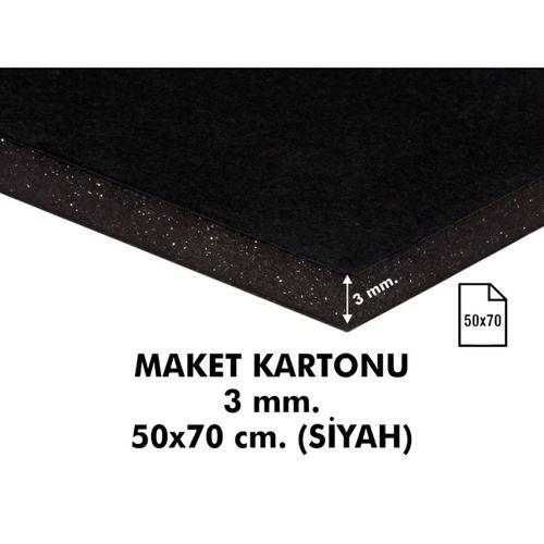 EVENART ( 50 * 70 cm ) 3 mm SİYAH MAKET KARTONU ( 3 Adet )