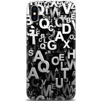 iPhone X Kılıf HD Baskılı Kılıf - Harfler + Tam Ekran Koruyucu