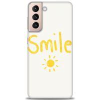 Samsung Galaxy S21 FE Kılıf HD Baskılı Kılıf - Smile Güneş + Tam Ekran Koruyucu