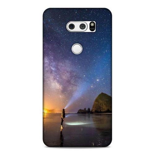 Lopard LG K50S Uyumlu Kılıf Gece'S (21) Koruyucu Kapak Sarı Mavi