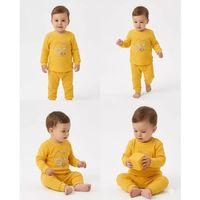 6/24 Ay Baskılı Waffle Kumaş Bebek Takımı