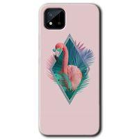 Realme C11 Kılıf HD Desen Baskılı Arka Kapak + Temperli Cam - Flamingo