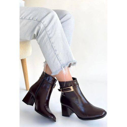 Rivav Acı Kahve Rugan Topuklu Bot