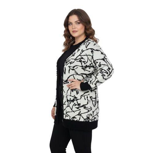 Kadın Leopar Desen Cepli Hırka 7631 BGL-ST04080