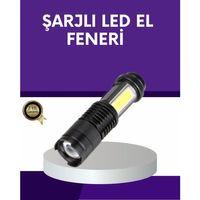 Şarjlı Mini Led El Feneri 2000 Lümen Su Geçirmez