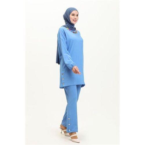 Candy Kolye Detaylı Tunik Pantolon İkili Takım - 71136.022 - Saks