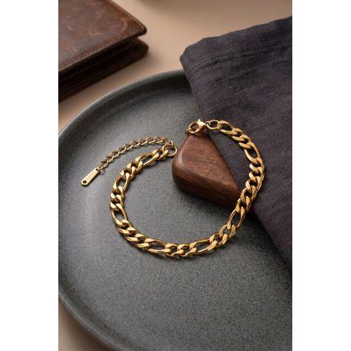 316L Çelik Gold Renk Kuşgözü Zincir Model Erkek Bileklik