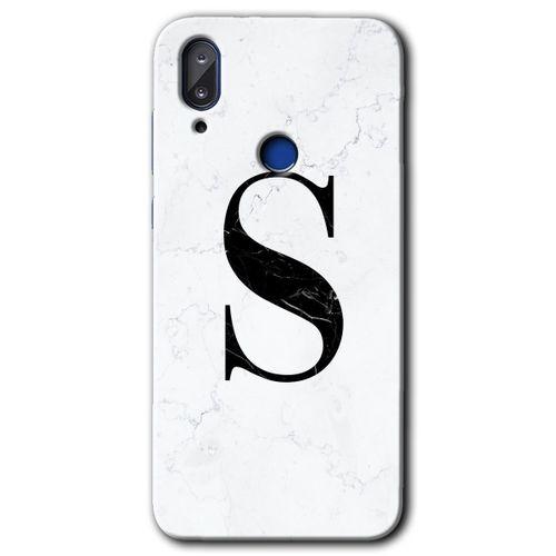 Potkal Hediye Fabrikası Vestel E5 Kılıf HD Desen Baskılı Arka Kapak - Beyaz Mermer Desenli S Harfi