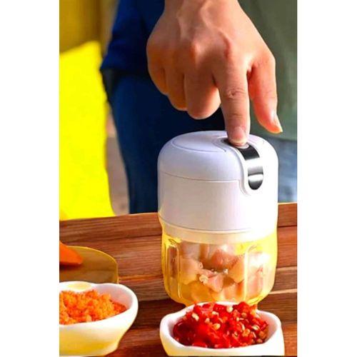 Şarjlı Portatif Doğrayıcı Mini Pratik Rondo El Doğrayıcı Üç Bıçaklı Çelik Bıçaklı