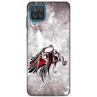 Lopard Samsung Galaxy A12 Uyumlu Kılıf Tattoo's (43) Thin Fit Kılıf Pipolu Kızılderili