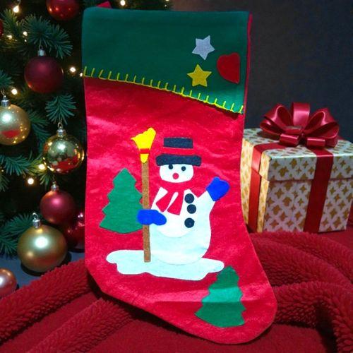 NOEL ÇORABI KIRMIZI KARDAN ADAM FİGÜRLÜ ÇORAP YILBAŞI SÜSLERİ YILBAŞI DEKORU 44 CM KARDAN ADAM ÇORAP