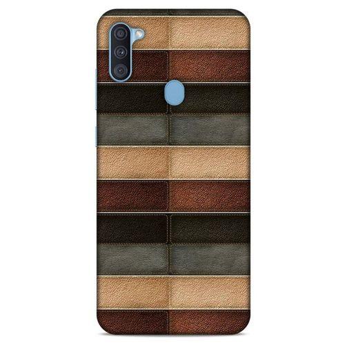 Samsung Galaxy A11 Kılıf Patchwork (20) Koruyucu Kılıf Bej Siyah