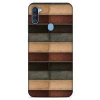 Samsung Galaxy A11 Kılıf Patchwork (20) Koruyucu Kılıf Bej Siyah
