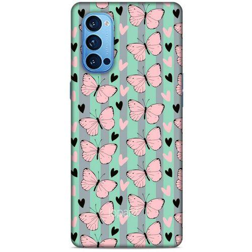 Oppo Reno 4 Pro Kılıf Kelebek Etkisi (43) Thin Fit Kılıf Kahve Yeşil