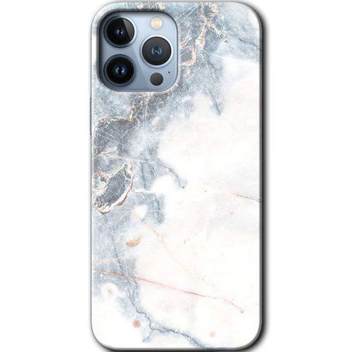 iPhone 13 Pro Max Kılıf HD Desen Baskılı Arka Kapak - White Marble + Kırılmaz Cam