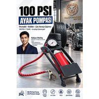 Oto Lastik ve Bisiklet Ayak Pompası 100 PSI Bar Göstergeli 29x8 cm Basınçlı Hava Pompası 723716