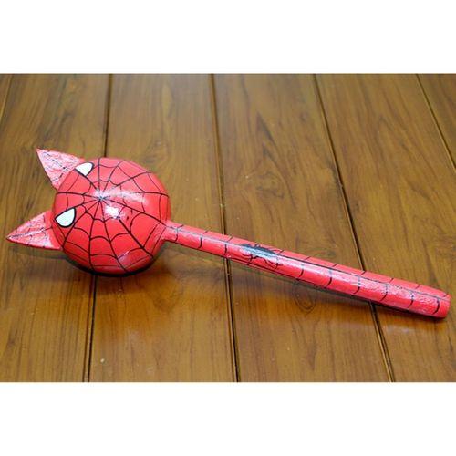 Ahşap Kedili Spiderman Marakas Tekli