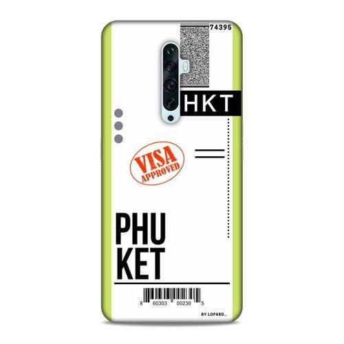 Oppo Reno 2Z Kılıf Uçak Bileti Phuket Arka Kapak Koruma Desenli Full Koruyucu