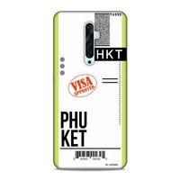 Oppo Reno 2Z Kılıf Uçak Bileti Phuket Arka Kapak Koruma Desenli Full Koruyucu