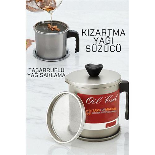 Zhltools Kızartma Yağı Süzücü - Yağ Saklama Kabı - Tasarruflu Yağ Ayırıcı