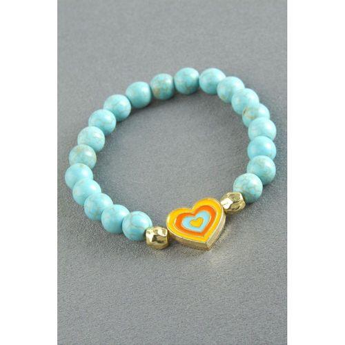 Karşık Figürlü Turkuaz Doğaltaş Bileklik