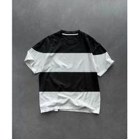 Pilelistore Unisex Bisiklet Yaka Parçalı T-Shirt - Siyah
